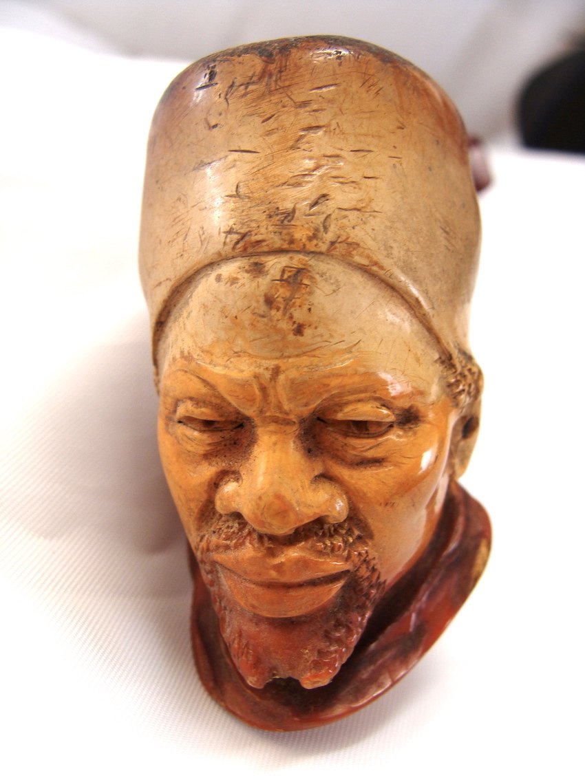 French 19th Century Meerschaum Pipe African Soldier Napoleon III Smoking Pipe-photo-3