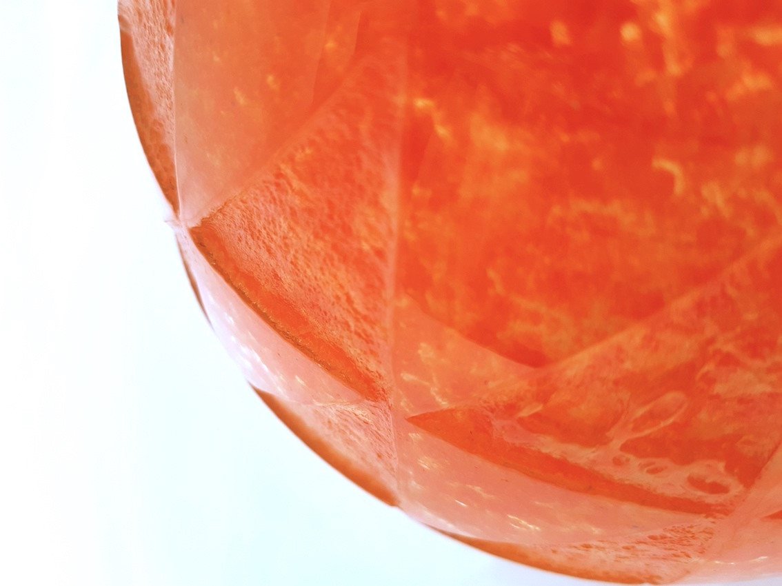 Huge 1930s Art Deco Vase Geometric Patterns Bright Orange Acid Etched Pate De Verre Glass Vase -photo-4