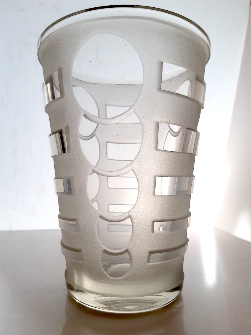 Large 1930 Art Deco Vase Acid Etched Designed By Jean Luce-photo-3