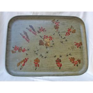 Art Nouveau - Large Gooseberry Serving Tray Guepes Signe Signed Tray