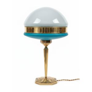Grande lampe art deco 1930 verrerie bronze géométrique 1920 1930 Lampe ilrin Bauhaus lamp