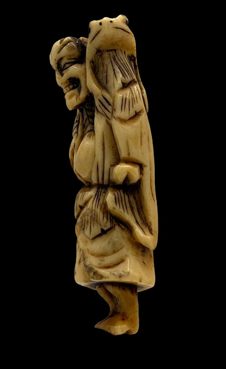Netsuke gama sennin - époque Meiji-photo-2