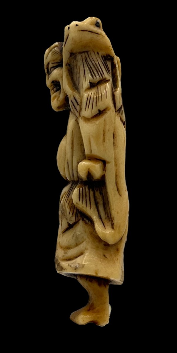 Netsuke gama sennin - époque Meiji-photo-3