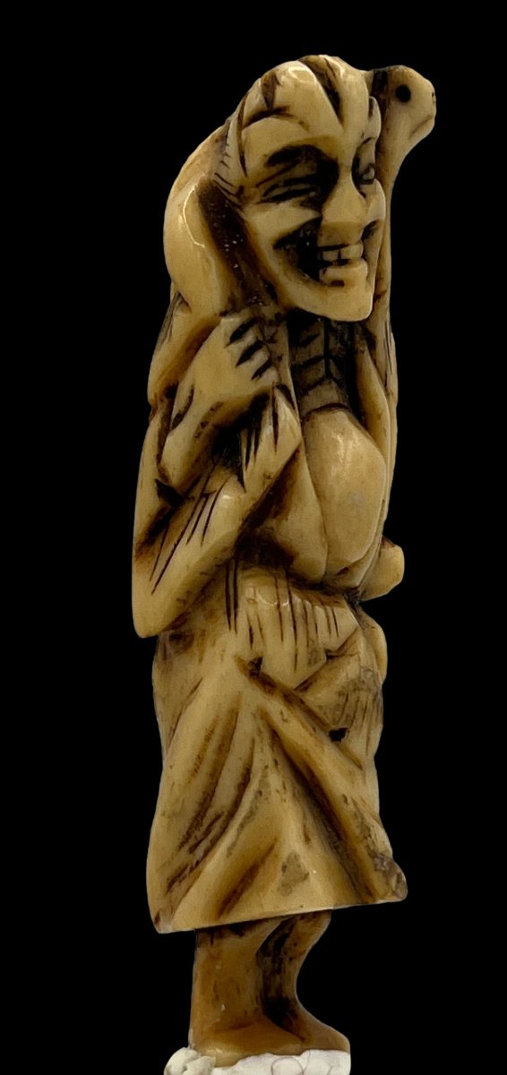 Netsuke gama sennin - époque Meiji-photo-2
