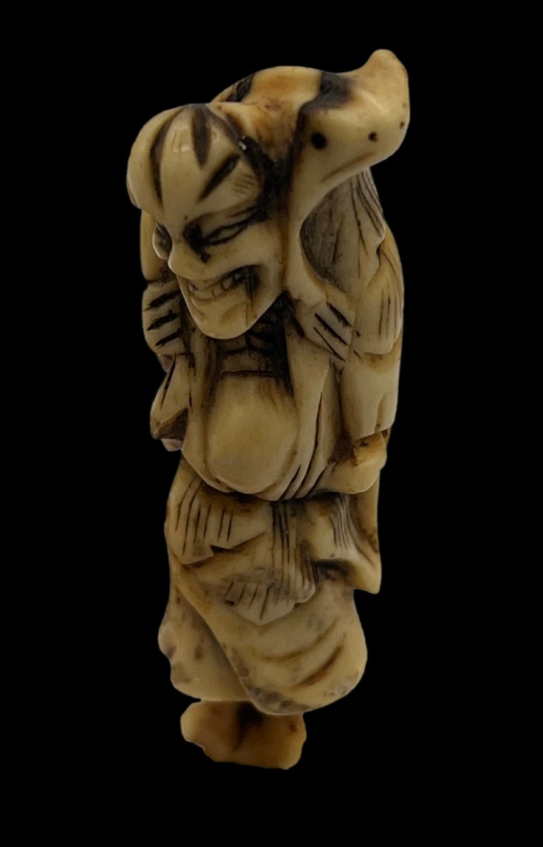 Netsuke gama sennin - époque Meiji-photo-3