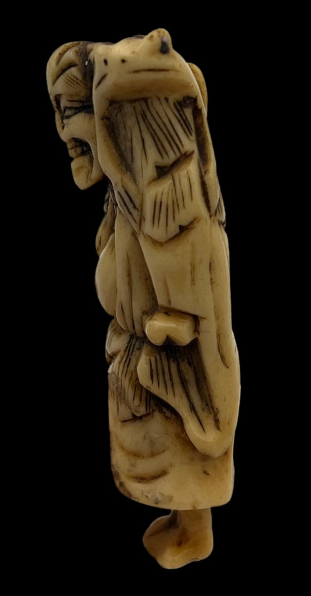 Netsuke gama sennin - époque Meiji-photo-4