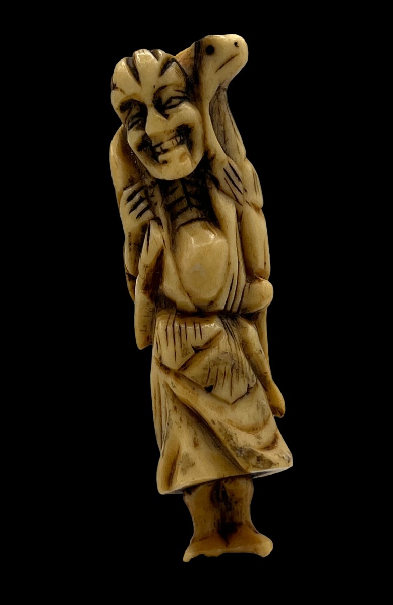 Netsuke gama sennin - époque Meiji