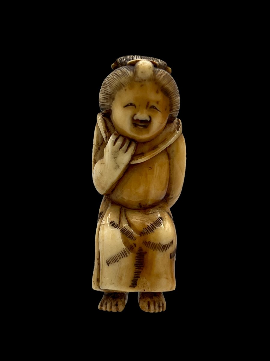 Netsuke paysanne - époque Meiji -photo-2