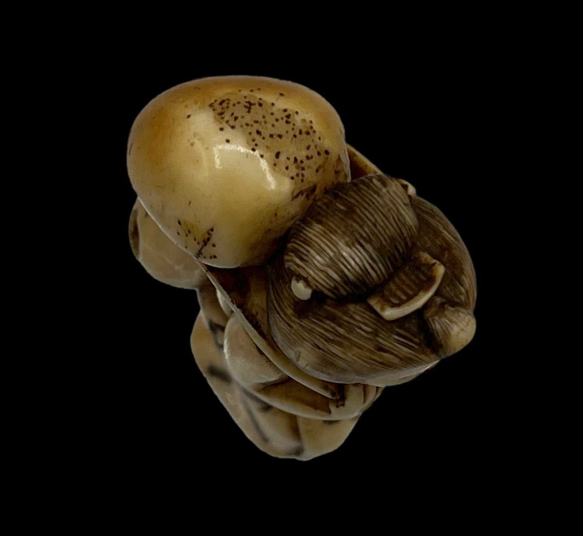 Netsuke paysanne - époque Meiji -photo-4