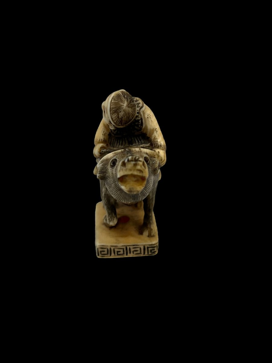 Buffalo Netsuke - Meiji Period-photo-3