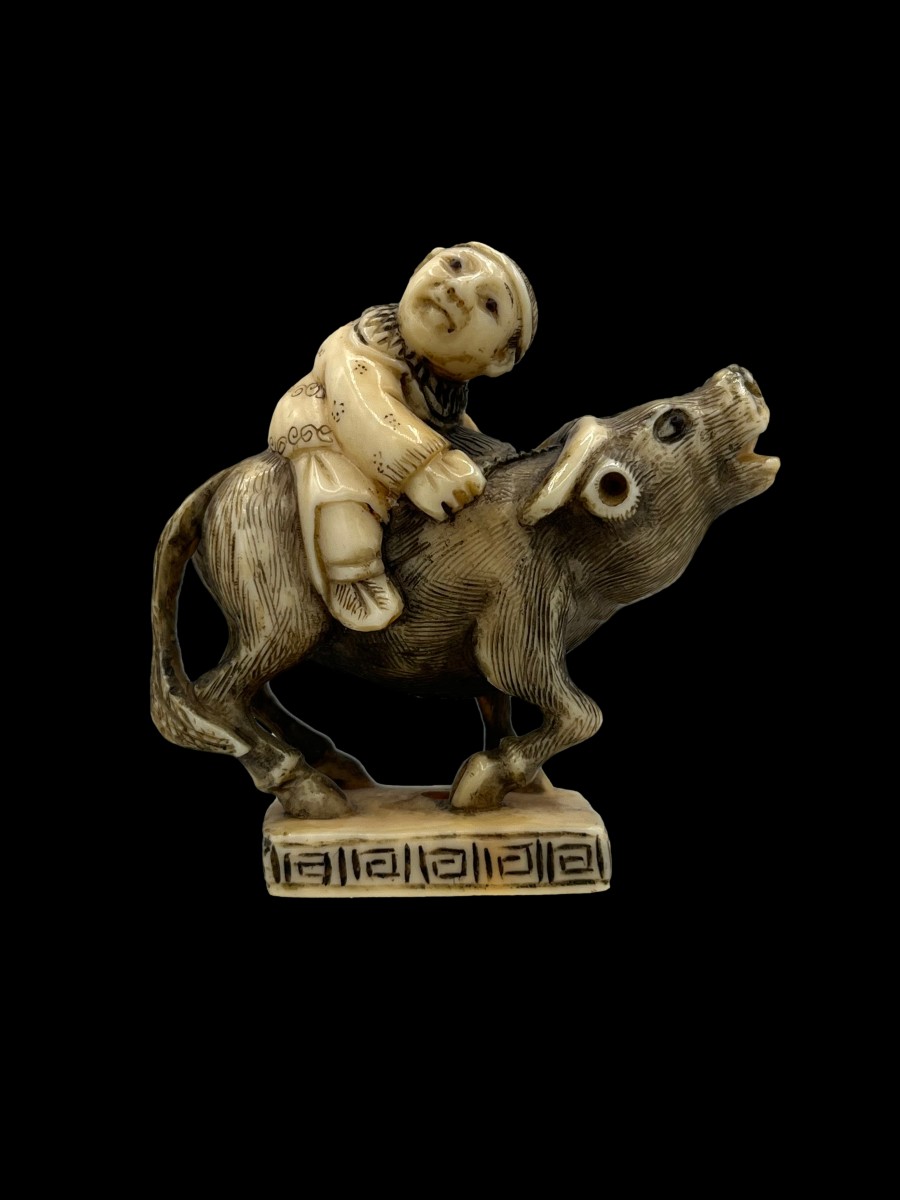 Buffalo Netsuke - Meiji Period