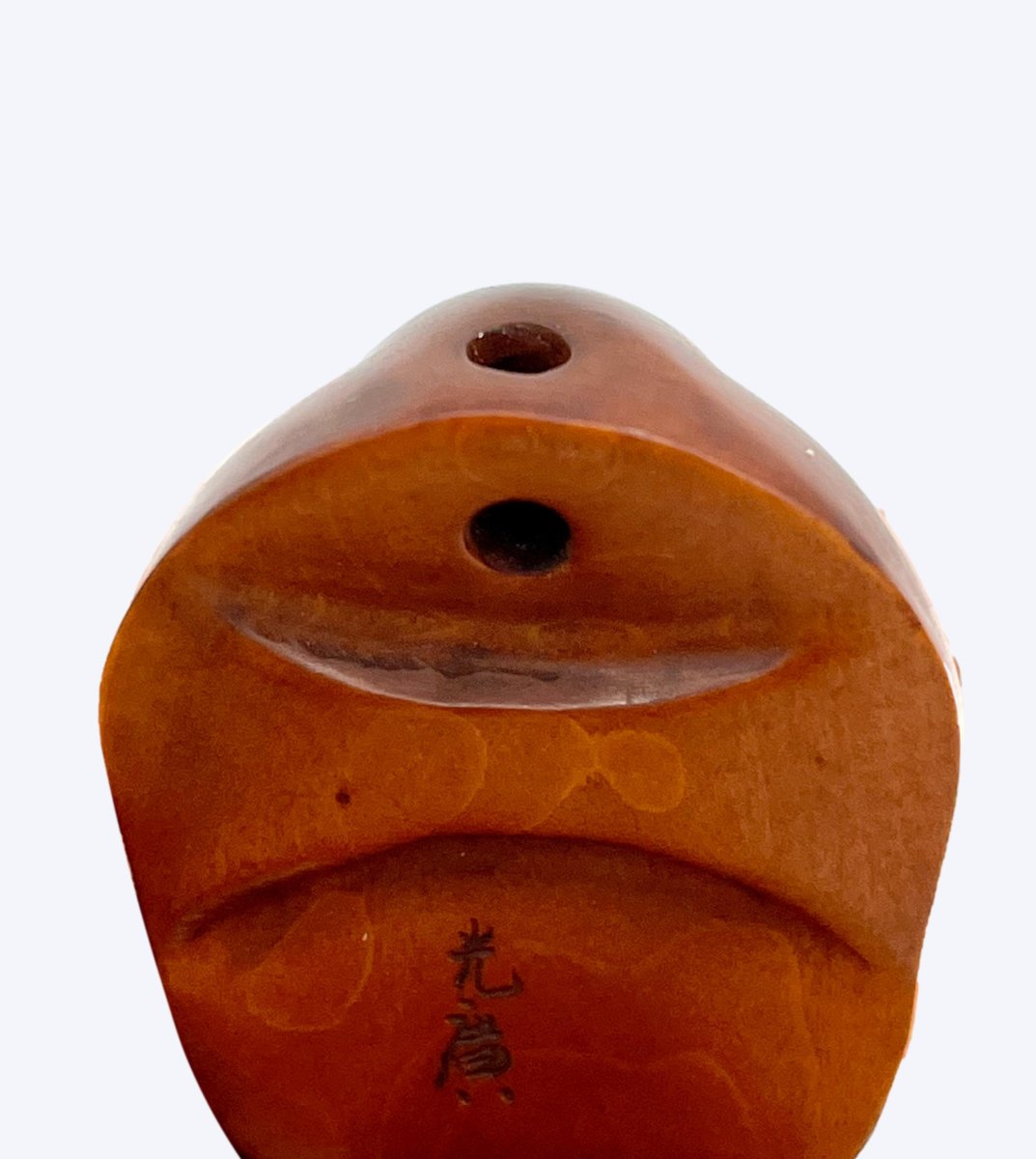 Netsuke masque en bois-photo-2