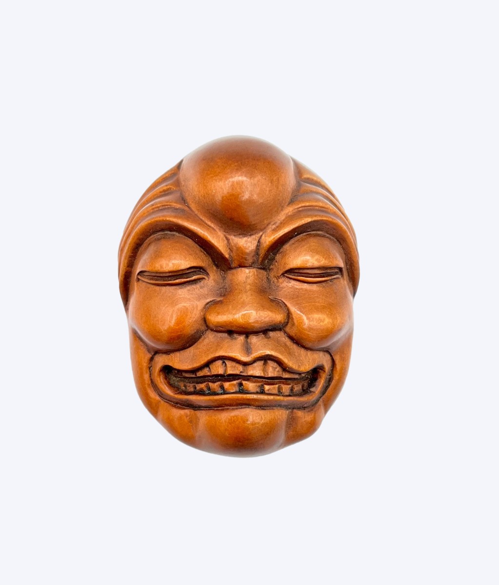 Netsuke masque en bois
