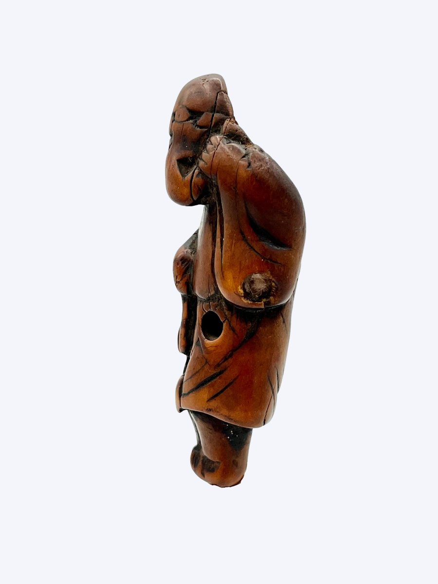 Netsuke Sennin en bois-photo-3
