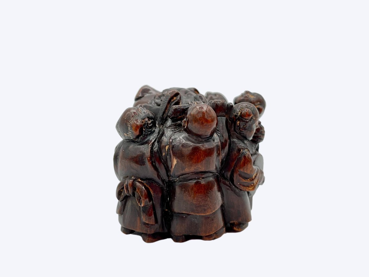 Wooden Buddhist Lion Netsuke-photo-4