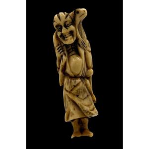 Netsuke gama sennin - époque Meiji