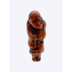 Netsuke Sennin en bois