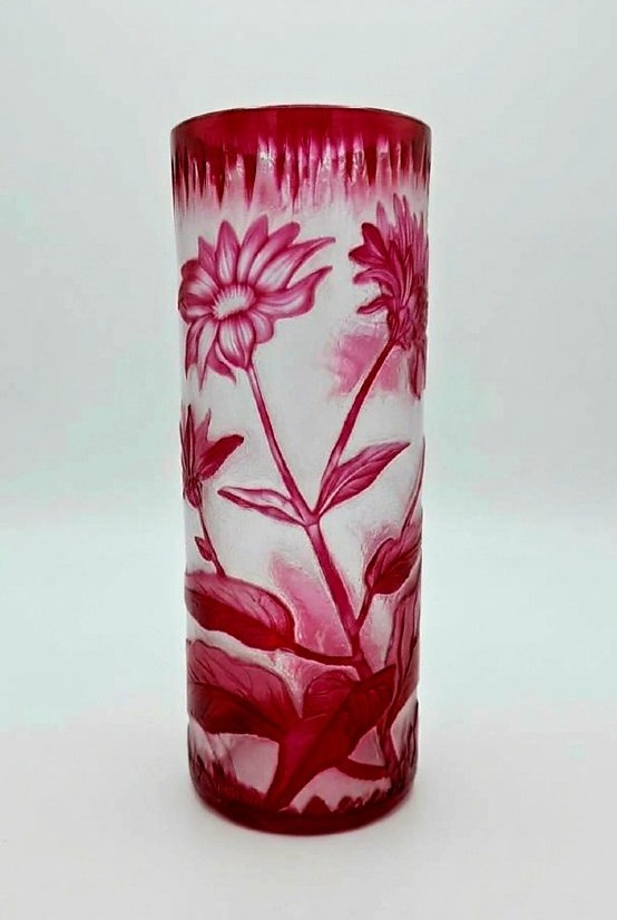 Red Tubular Vase (charles Vessière)