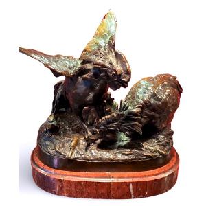 Combat de Coqs Prosper LECOURTIER (1851-1925)