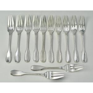 Art Deco, Twelve Silver Forks, Minerva