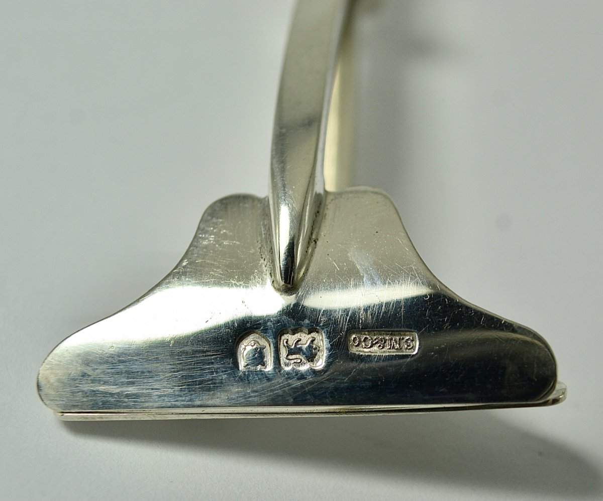 Pince à sardines En Argent Anglais, Art Deco Vers 1899-photo-5