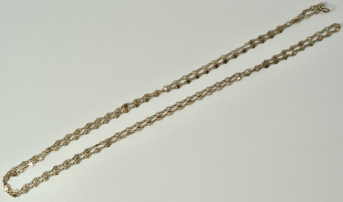 Sautoir En Argent, France XIXe Siecle -photo-2