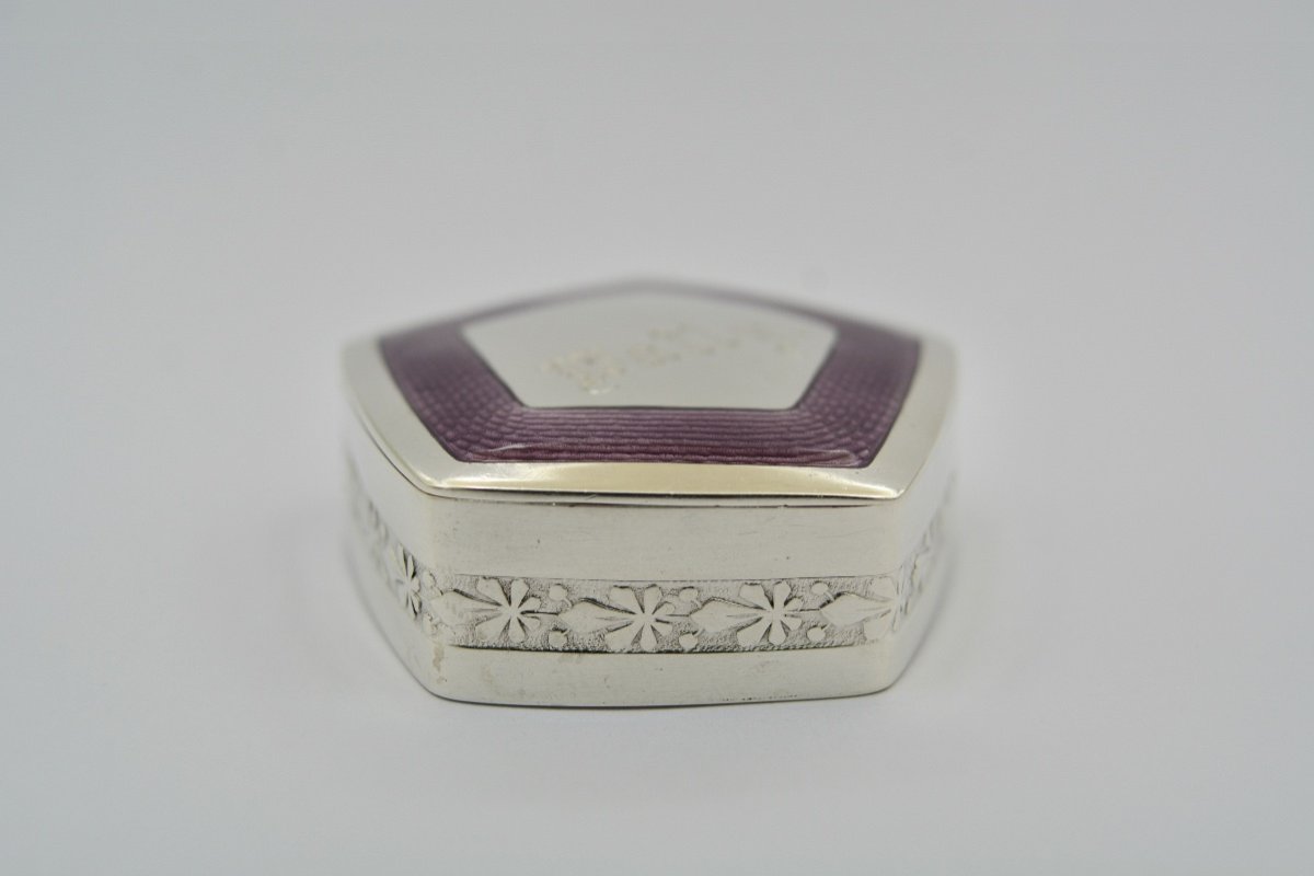 Art Nouveau. Silver And Enamel Box. Austria Around 1900-photo-4