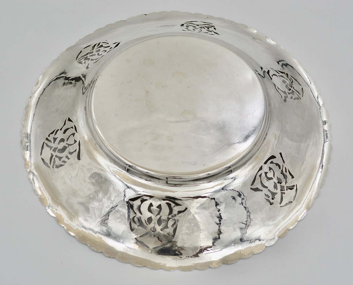 Silver Tray, Oriental Work Middle Of The Twentieth Century-photo-3