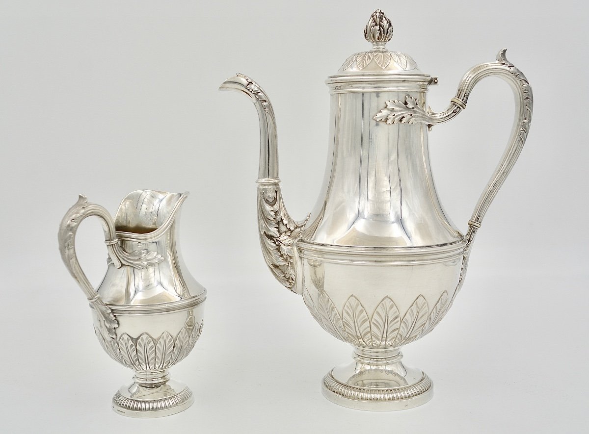 Coffee Pot And Its Milk Jug, Silver France By Robert Linzeler Goldsmith