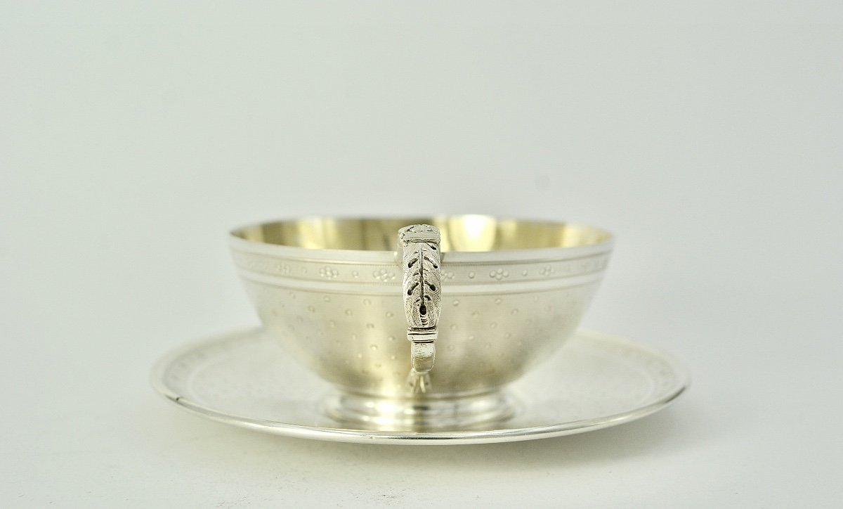 Cup And Its Silver Saucer By Cooper Orfevre Circa 1840-photo-4