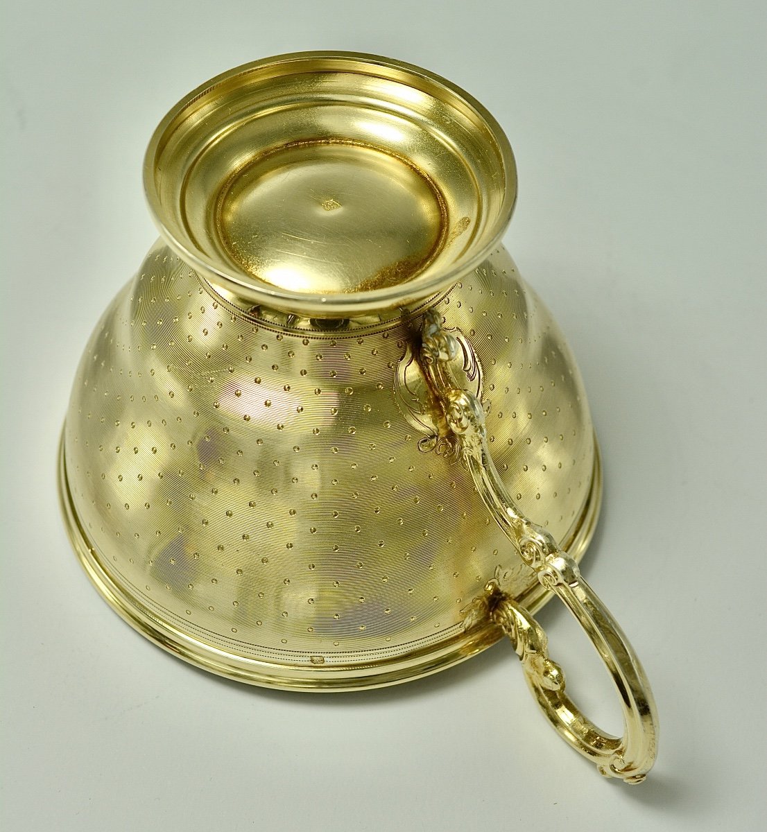 Une Tasse Et Sa Sous Tasse Argent Doré  Par Vautrin  Orfèvre / 2 ensembles dispo-photo-6