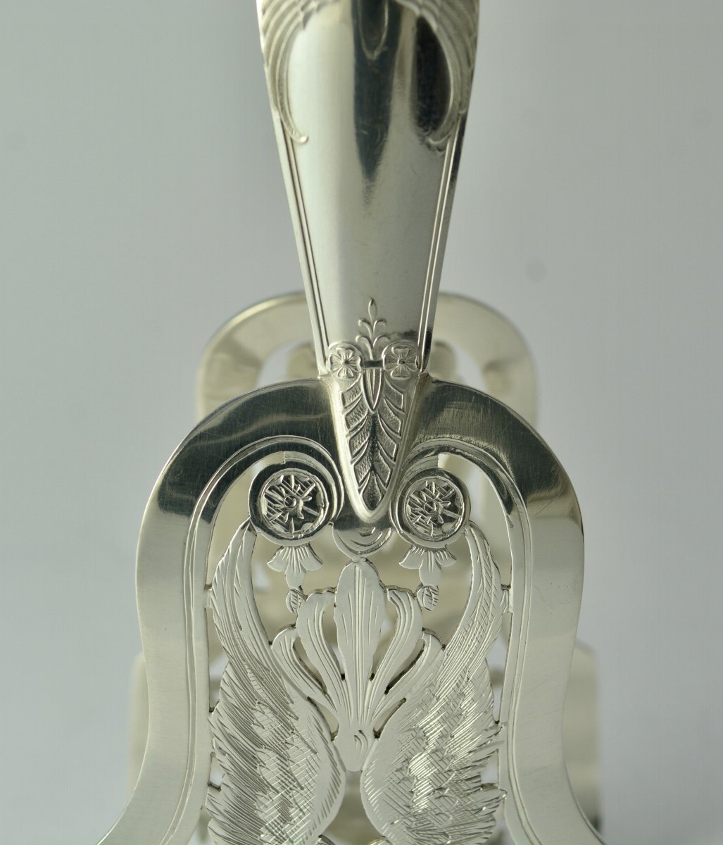 Asparagus Tongs In Silver, France Circa 1900-photo-4