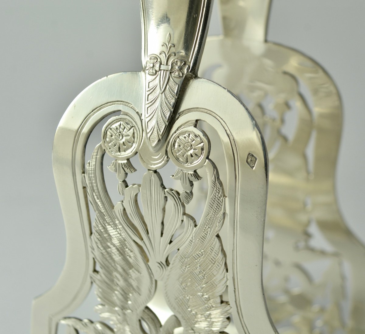 Asparagus Tongs In Silver, France Circa 1900-photo-5