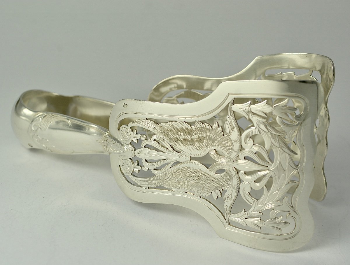 Asparagus Tongs In Silver, France Circa 1900