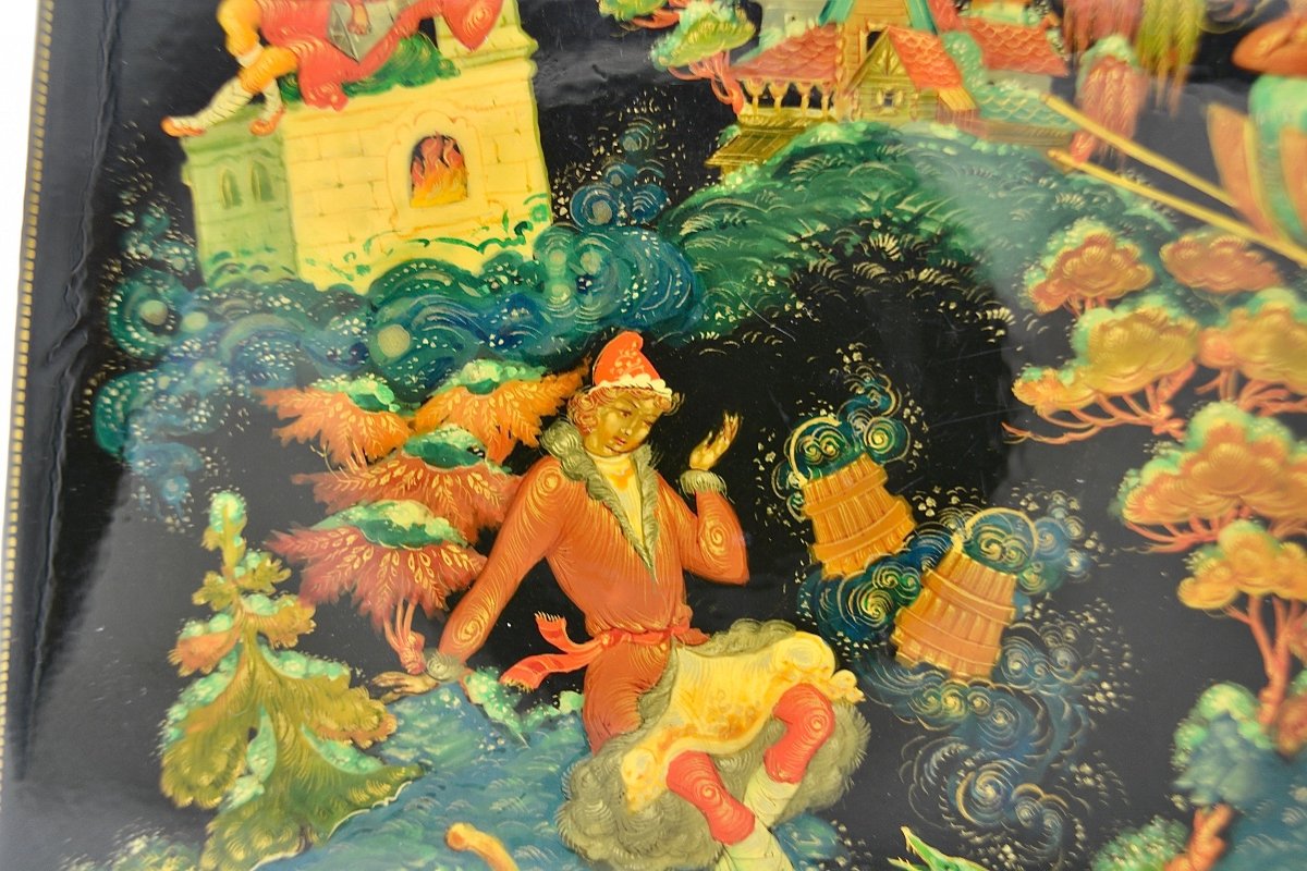 Palekh Lacquer Box. Russia XX Century-photo-1