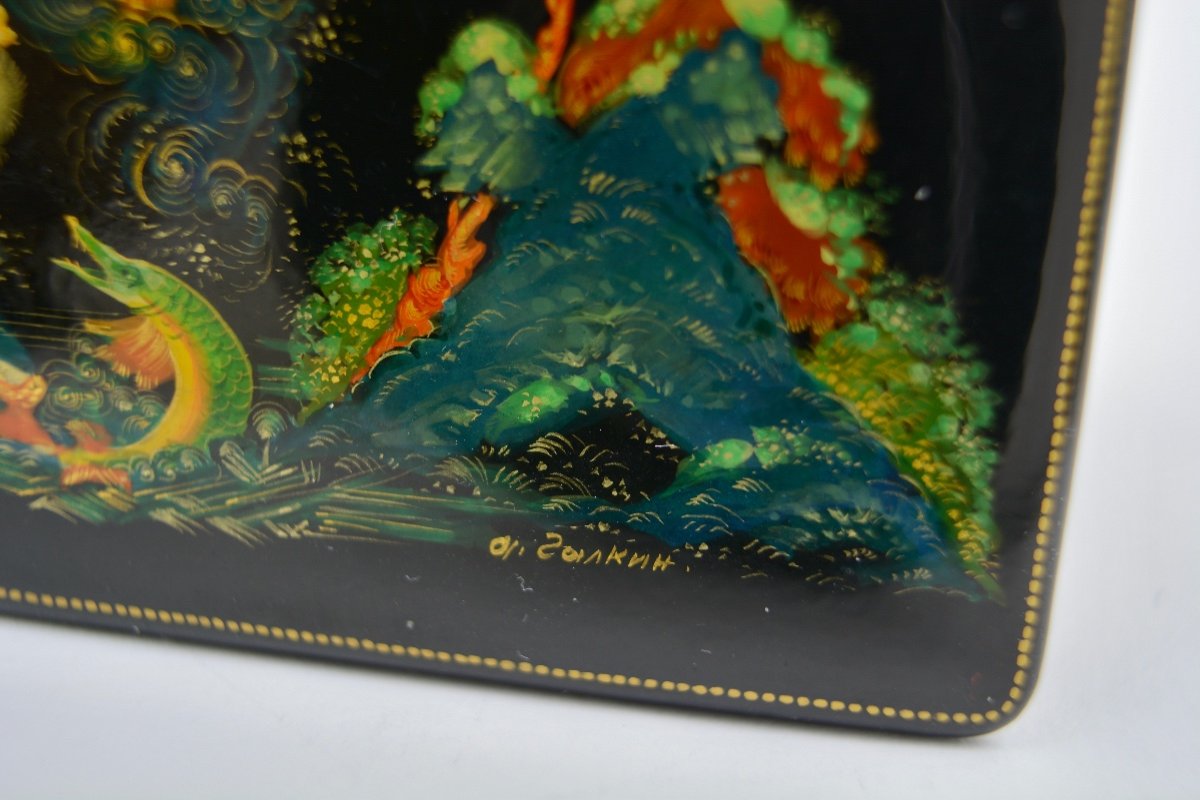 Palekh Lacquer Box. Russia XX Century-photo-7