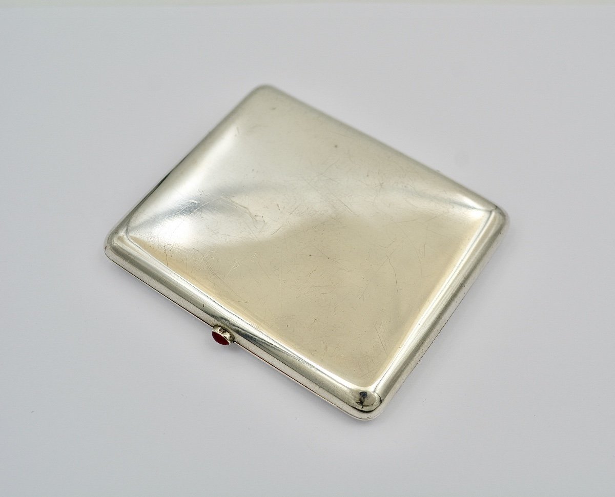 Etui / Porte - Cigarettes En Argent Russie Vers 1908-photo-1