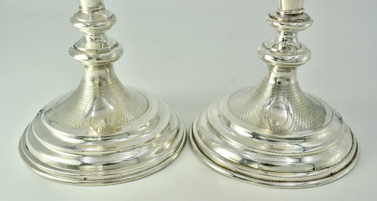 Pair Of Silver Candlesticks, Austria Around 1900-photo-8