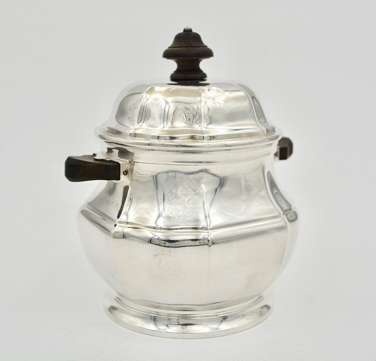 Christofle France, Art Deco Silver Sugar Bowl-photo-1