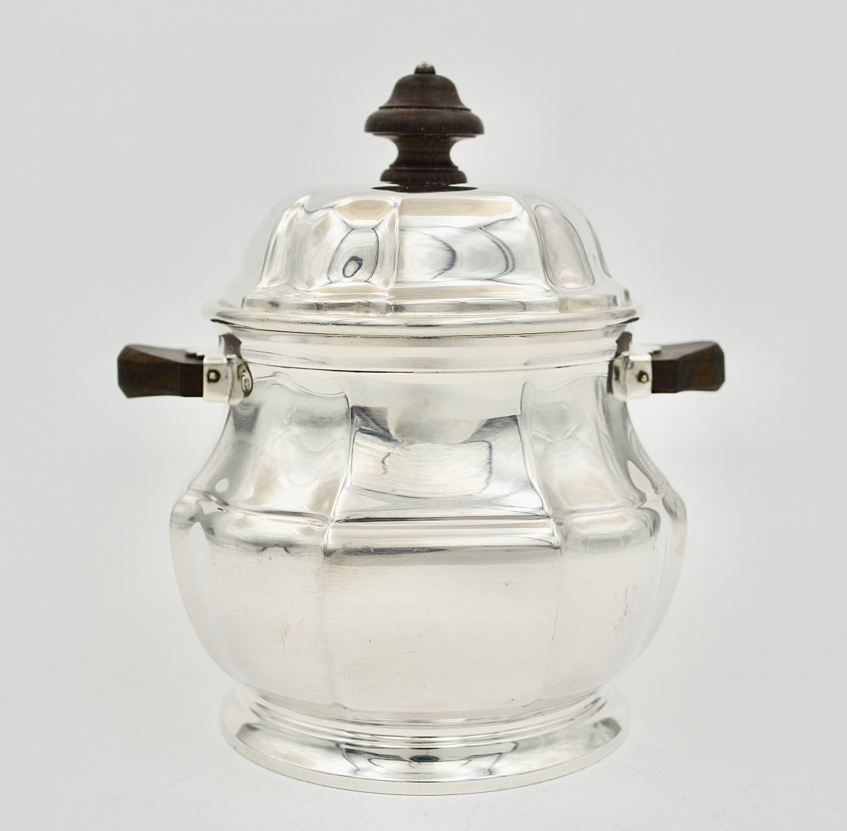 Christofle France, Sucrier En Argent Art Deco 