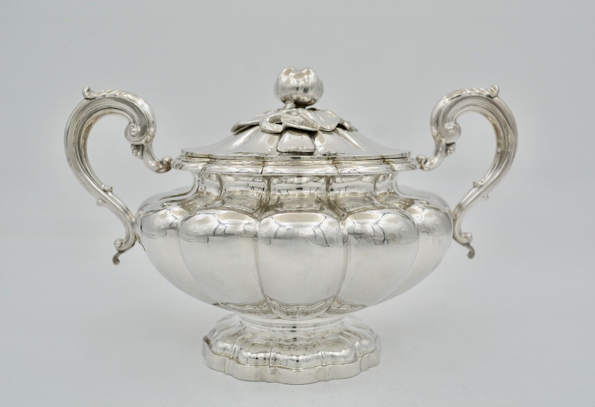 Sugar Bowl In Silver And Vermeil, France Circa 1838-photo-2