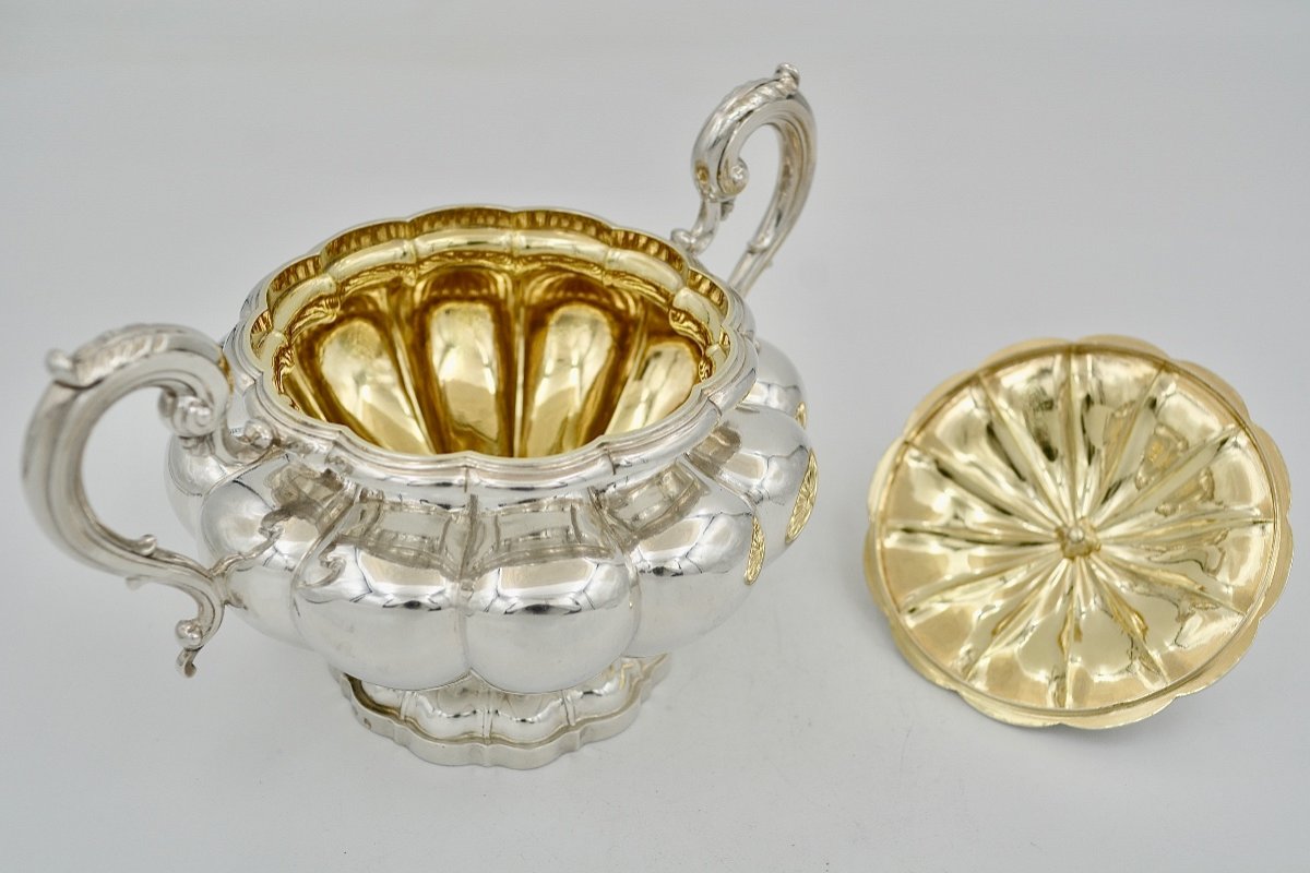 Sugar Bowl In Silver And Vermeil, France Circa 1838