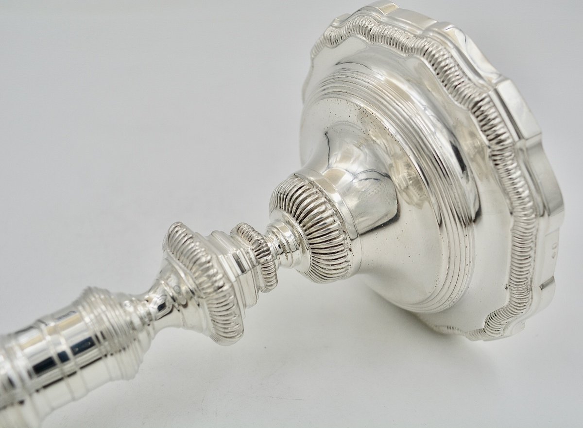 Paire De Bougeoirs Argent France, Par Tetard Frères -photo-5