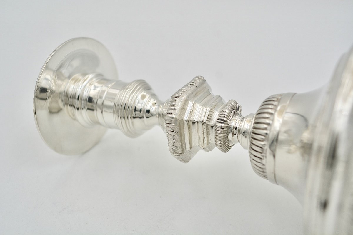Paire De Bougeoirs Argent France, Par Tetard Frères -photo-6