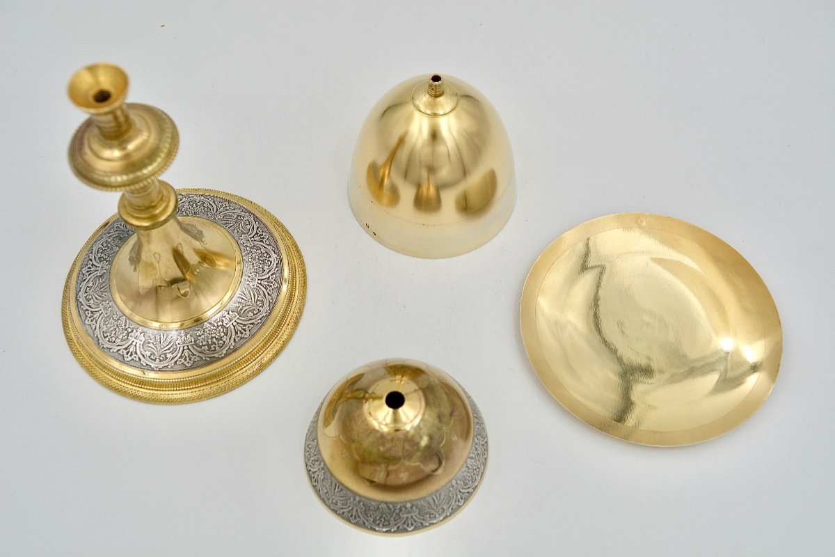Calice Et Sa Patène, Argent Doré Et Bronze Doré. France Vers 1930-photo-4