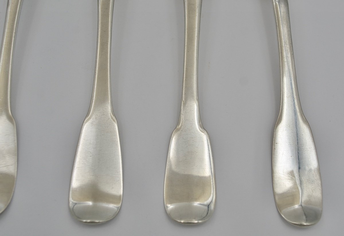 Suite Of Six Spoons In Silver, France Eighteenth Century-photo-4