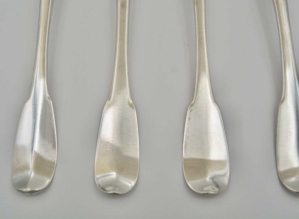 Suite Of Six Spoons In Silver, France Eighteenth Century-photo-1