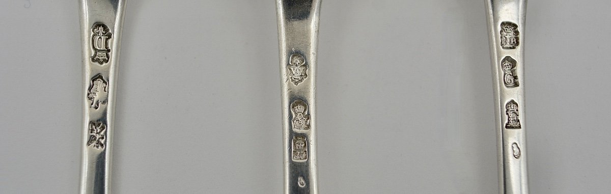 Suite Of Six Spoons In Silver, France Eighteenth Century-photo-3