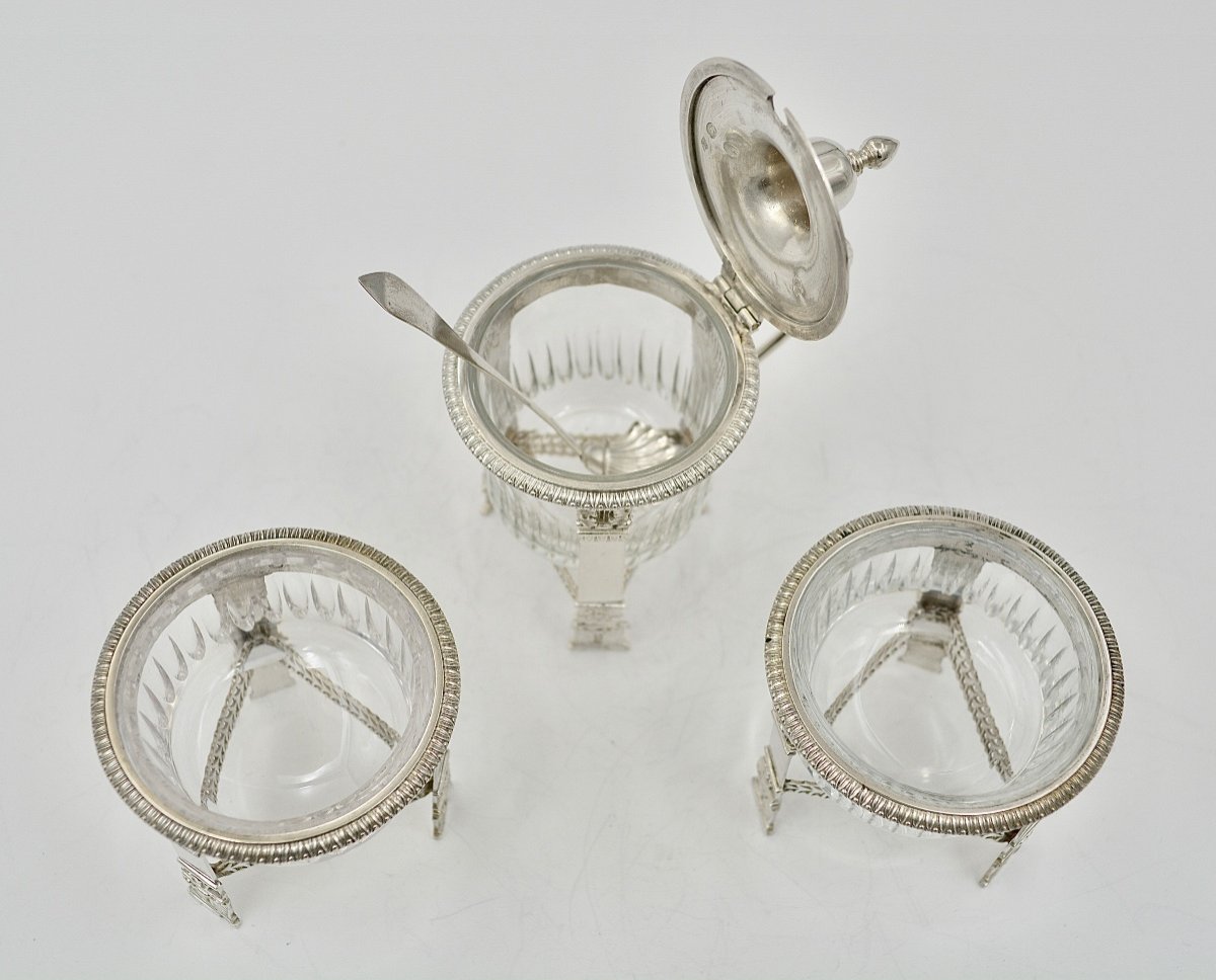 Condiment Service In Silver And Crystal, France Circa 1830-photo-3