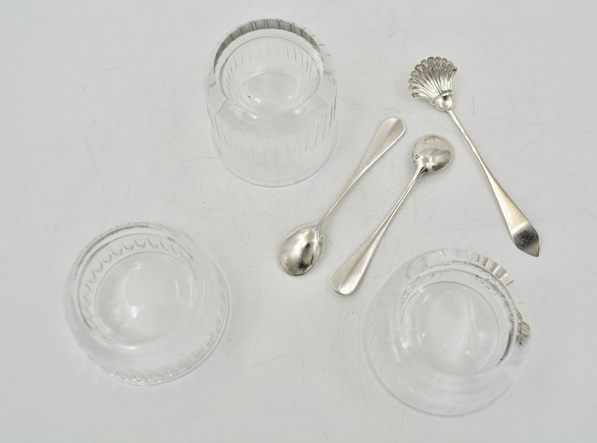 Condiment Service In Silver And Crystal, France Circa 1830-photo-4